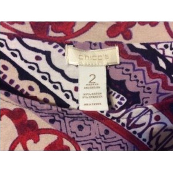 Chico’s Colorful Patriotic Side Tie Blouse Size Large - Picture 3 of 10